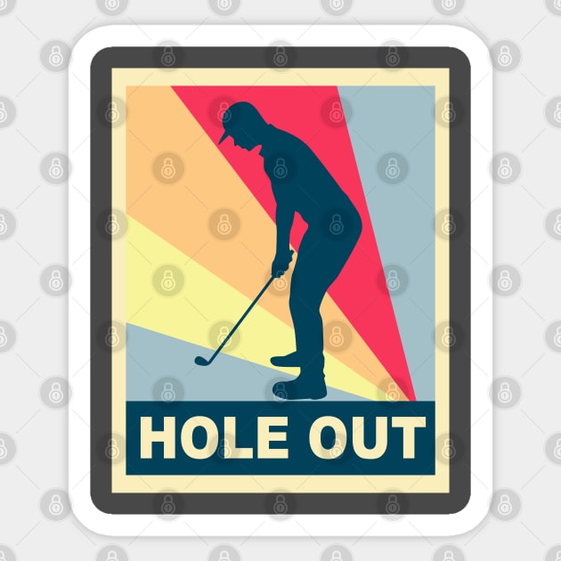 hole out of golf retro Sticker by osvaldoport76